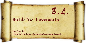 Belász Levendula névjegykártya